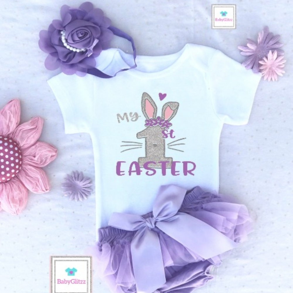 Girl's My 1st Easter Ruffled Bloomer Tutu Outfit
